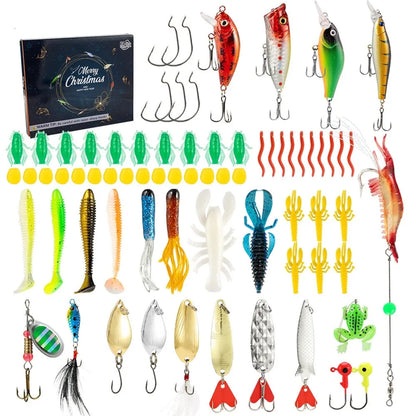 24-piece metal fishing lure set with various designs for freshwater angling