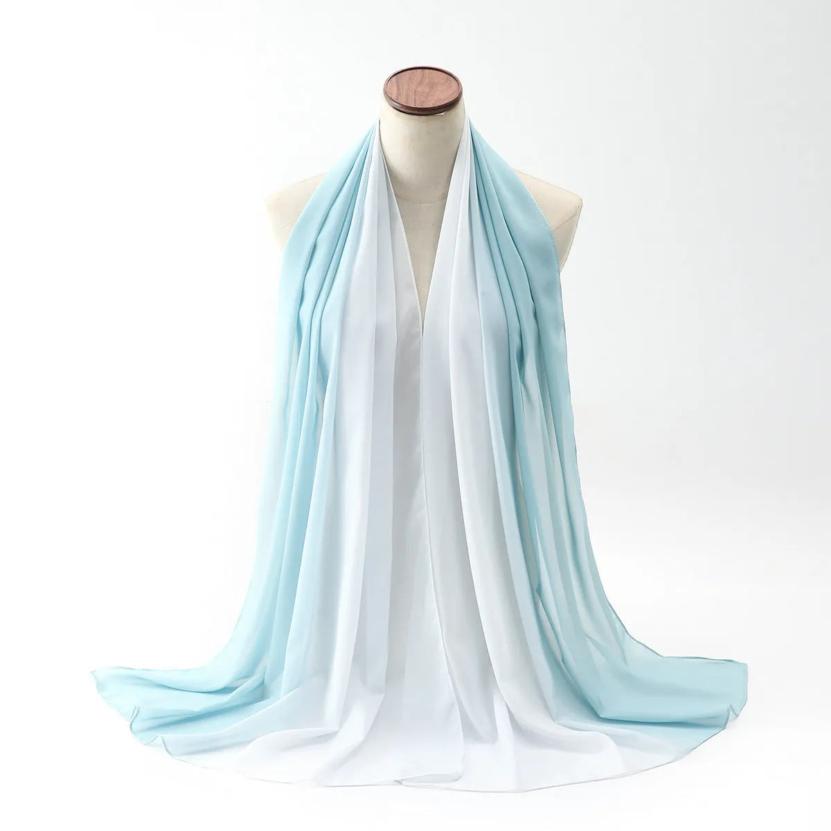 Long chiffon scarf for women in various colours, showing lightweight fabric and 175cm length