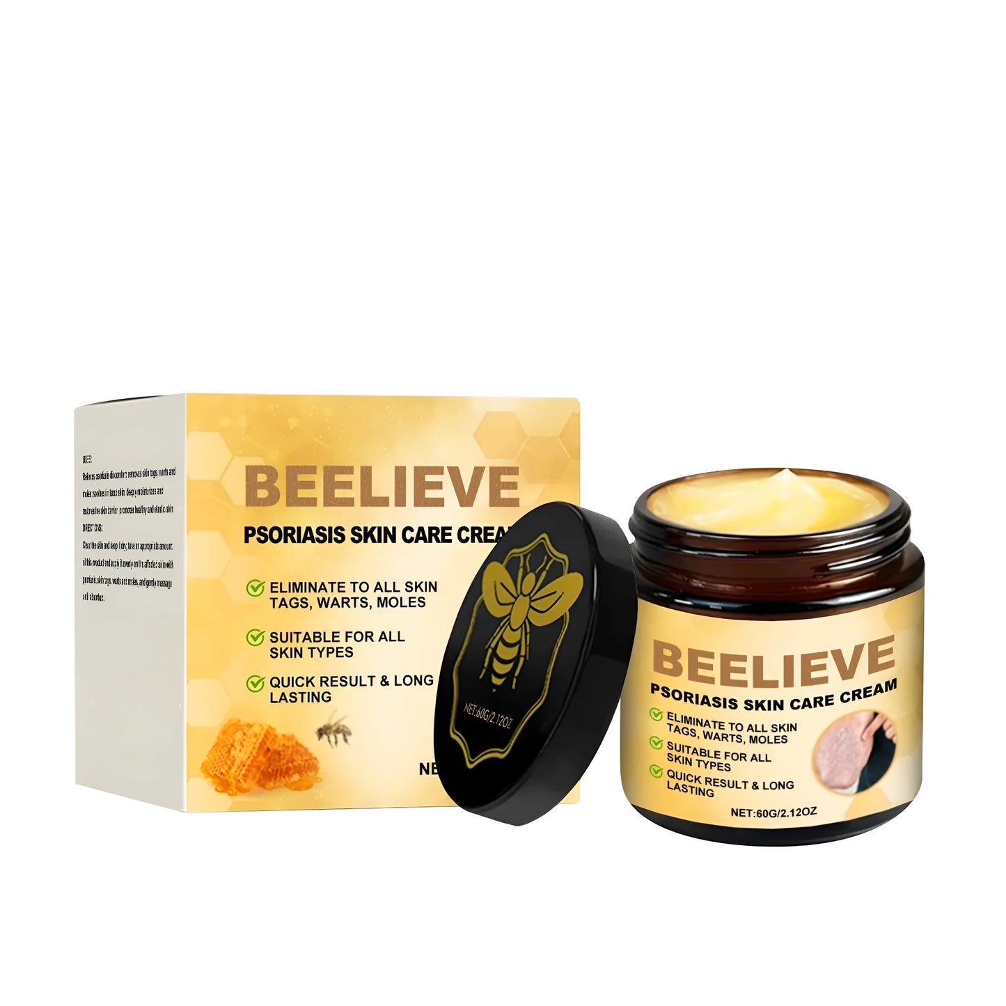 60g tube of psoriasis skin care cream with bee venom and mint leaf formula