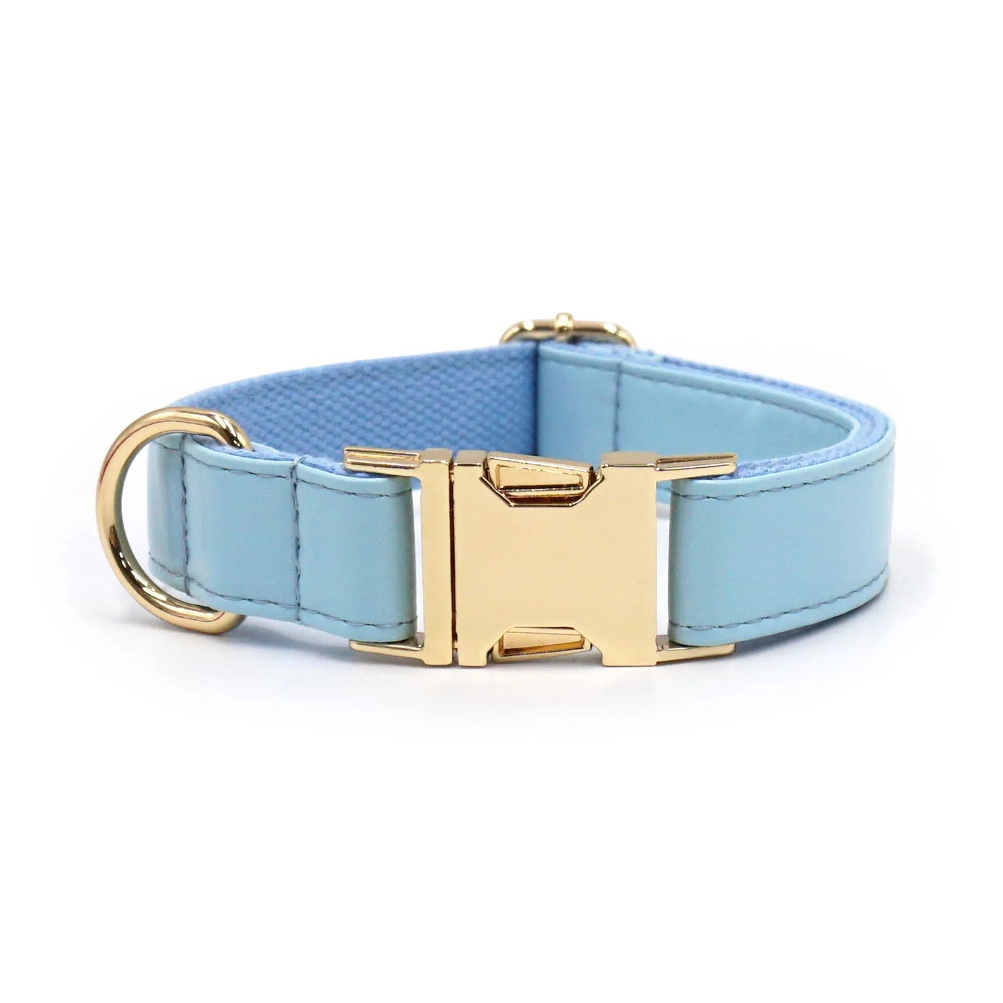 Simple colour-block velvet detail on a leather dog collar shown in caramel colour.