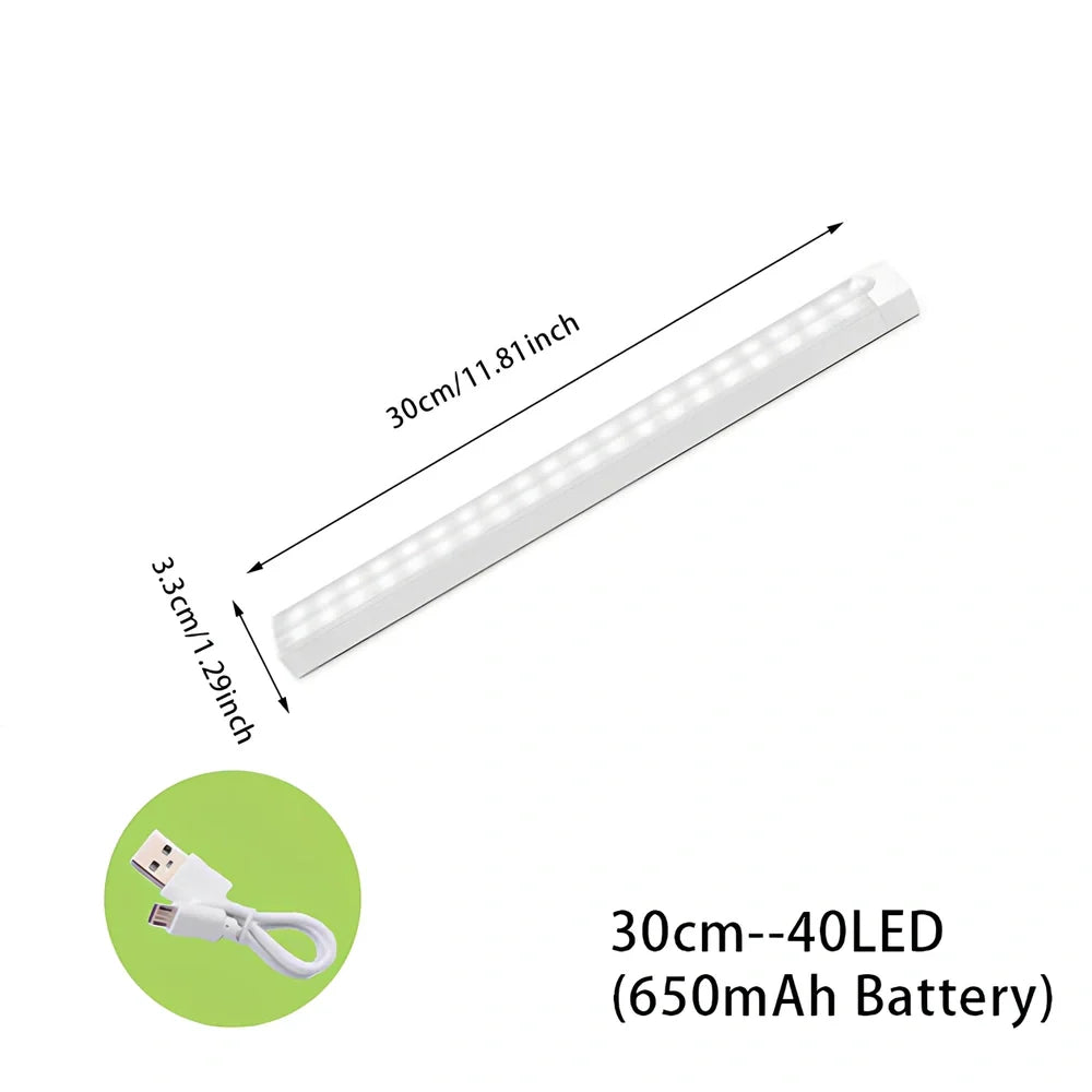 Wireless LED motion sensor night light with magnetic mounting in various sizes