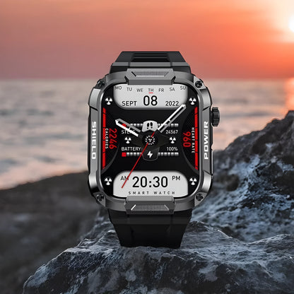 Smart watch with TFT screen, touch button, Bluetooth calling and 50 x 44mm dial in Black, Soil Yellow or Army Green