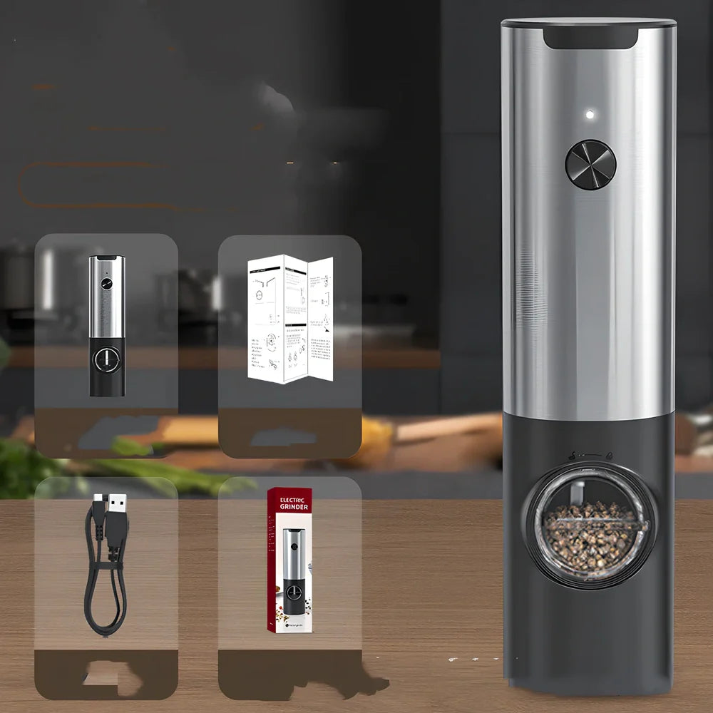 Home Simple Pepper Grinder with adjustable coarse to fine settings, 165mm height