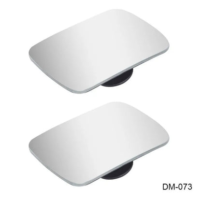 Glass adjustable blind spot rearview mirror with sponge adhesive backing for car installation.