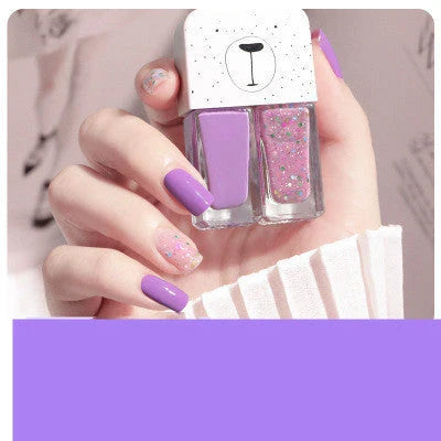 Dual-Tone Nail Polish Set with 10 vibrant shades, featuring long-lasting, quick-drying, and fade-resistant formula infused with nourishing calcium-based oil