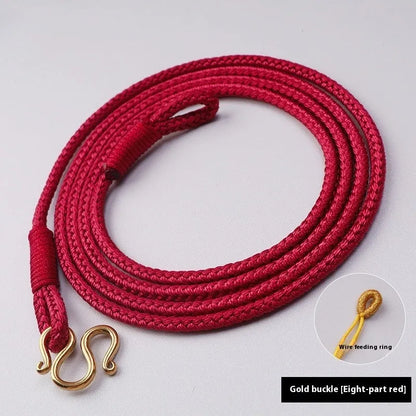 Gold and silver Thangka Peace Buckle imitation pearl necklace with mixed gem inlaid pendant.