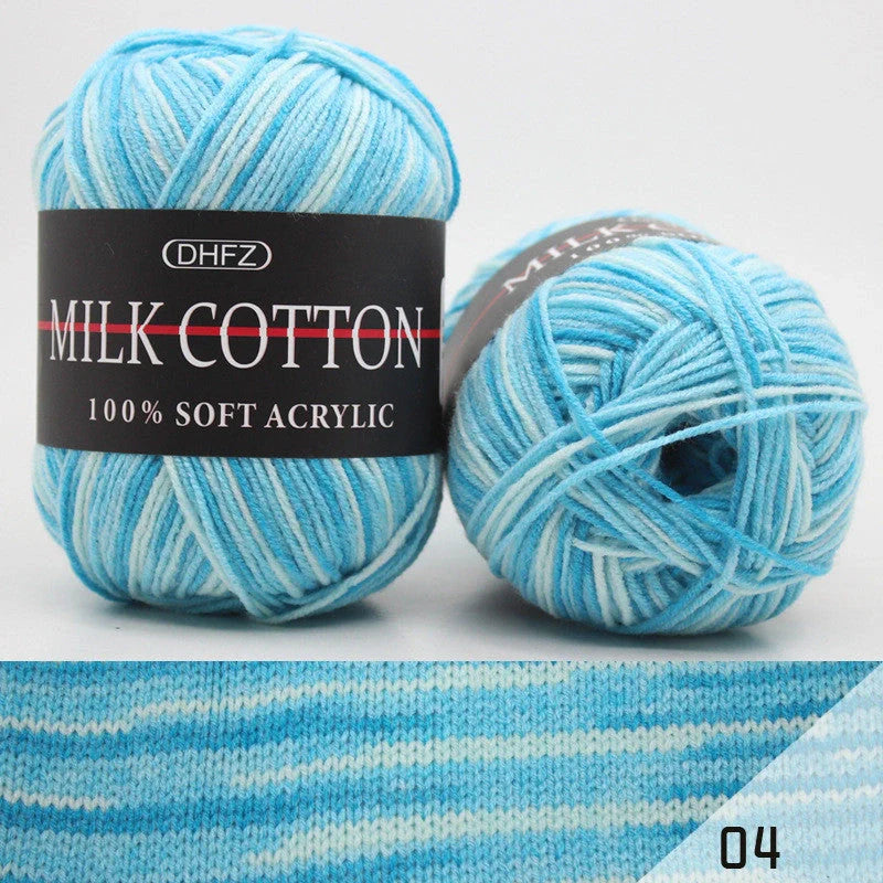 Vibrant multi-color jacquard knitting yarn for cosy handmade creations