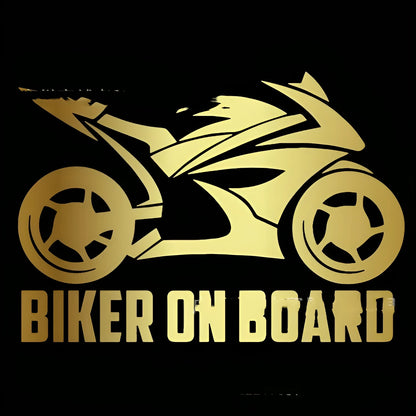 Motorcycle pattern reflective sticker on vehicle surface in various colours