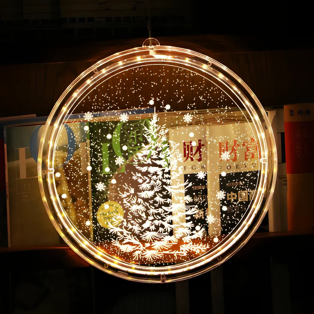 170mm plastic LED Christmas disc light with E14 fitting for festive decoration