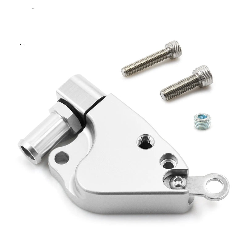K Series exchange intake manifold coolant adapter for K20 and K24 engine applications, replacement adapter with hose connections for engine coolant system modifications, set includes necessary fittings
