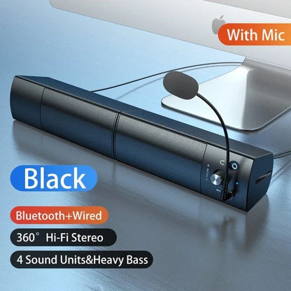 Wireless subwoofer speaker with Bluetooth, microphone, and premium audio technology for an immersive entertainment experience
