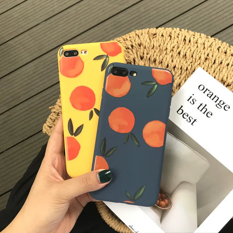 Orange silicone phone case for iPhone with all-inclusive soft shell design