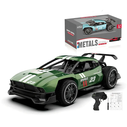 2.4G 4-channel RC drifting car in grey colour with handle remote controller and USB cable