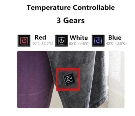 Cozy and heated plush blanket with adjustable temperature settings and soft, plush fabric for maximum winter comfort