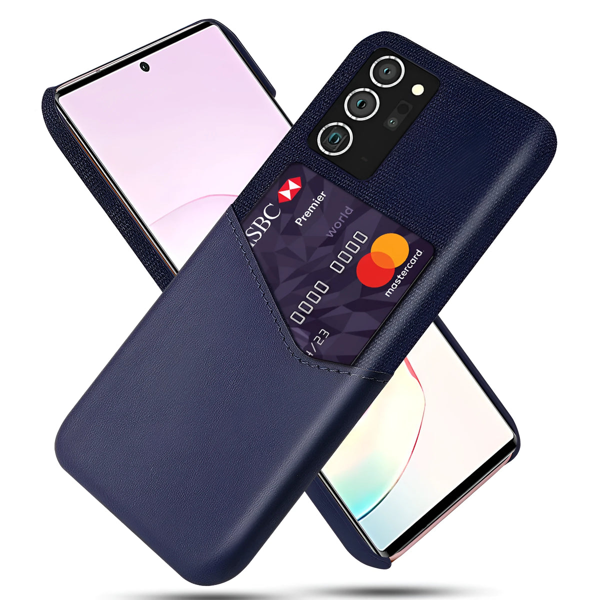 Samsung leather mobile phone case with calf pattern cloth texture in multiple colour options