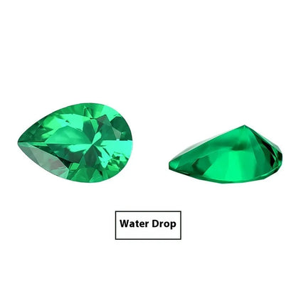 Cultivated emerald gemstone in Columbia green treasure colour showing round and grandmother cut shapes