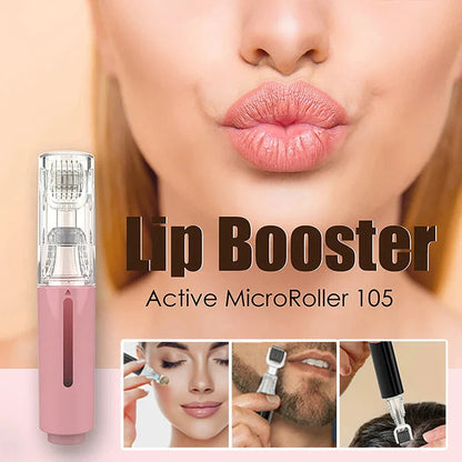 3-in-1 Lip and Beard Care Roller with serum applicator in black, white, and pink