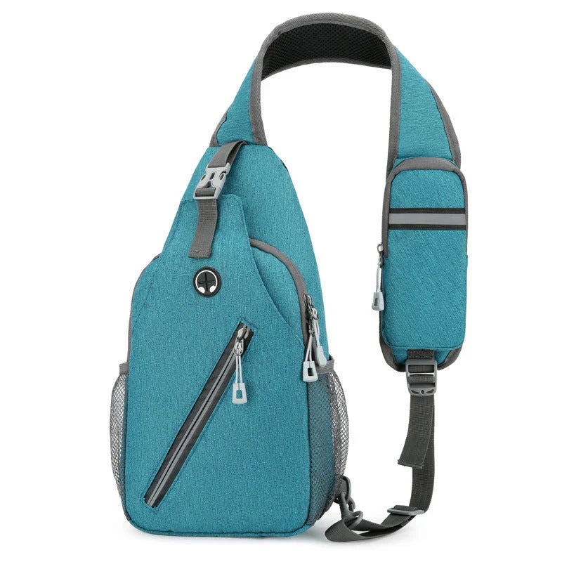 Rugged canvas crossbody bag for men in various colors, featuring a spacious main compartment, adjustable shoulder strap, and multiple pockets for organized storage.