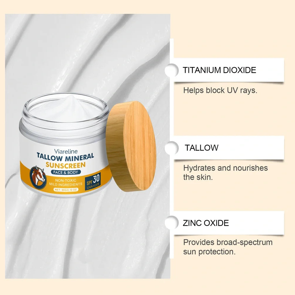 Cow Fat Moisturising Sunscreen tube showing SPF 50+ PA++++ rating with 60g net content