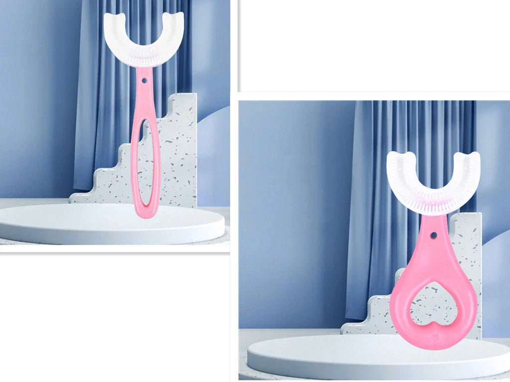 U-Shaped Soft Rubber Toothbrushes for Kids in Vibrant Colors