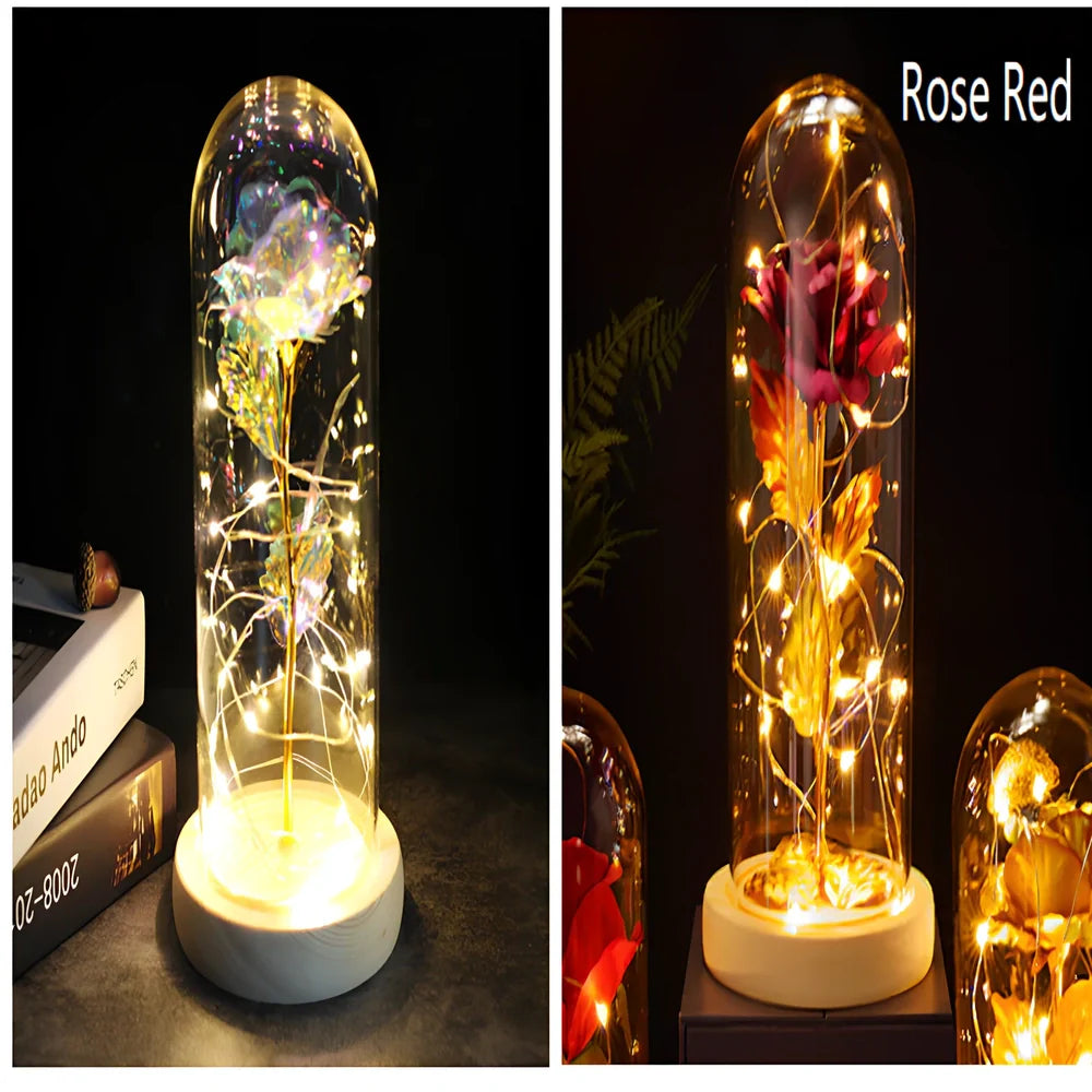 Little Prince Rose Glass Cover with 20cm diameter dome protecting plastic flower arrangement