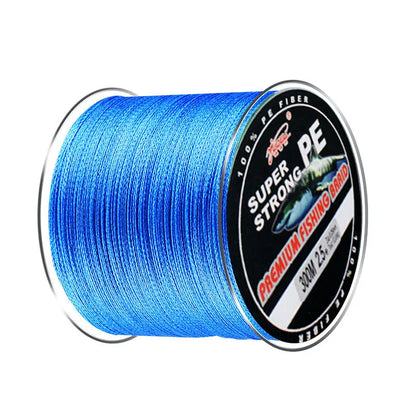 Spool of Dali Mayu 300 metre PE fishing line showing multiple colour options and line number thickness choices.