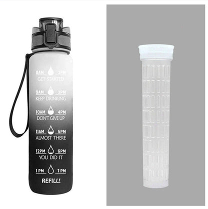 Motivational 1L Sport Water Bottle with Time Tracker and Leak-Proof Design