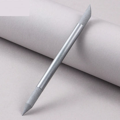 Nano glass nail polishing frotton tool in various solid colours.