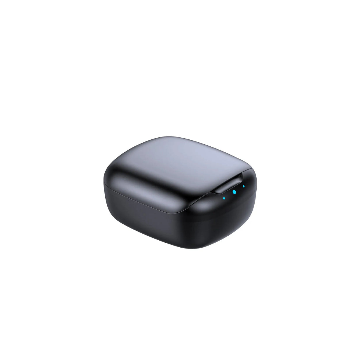 Black and white TWS Bluetooth 5.1 headphones with charging case showing wireless in-ear design