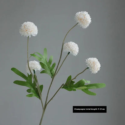 Five-head white dandelion chrysanthemum silk artificial flower bouquet arrangement