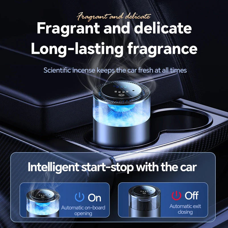 Stylish car air freshener diffuser with various fragrance options for a soothing driving experience
