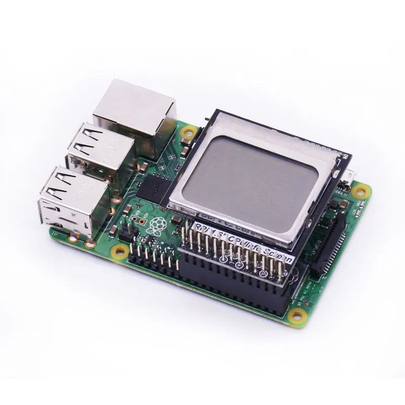 1.6 inch LCD display for Raspberry Pi with backlight switch showing CPU information