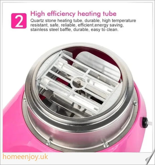 A cotton candy maker in various colours, capable of quickly and effortlessly producing fluffy, delectable cotton candy treats.