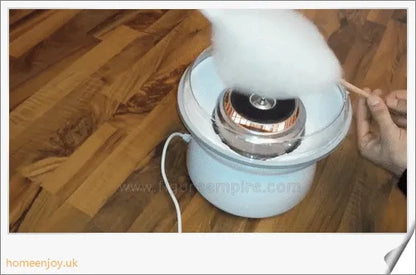 A cotton candy maker in various colours, capable of quickly and effortlessly producing fluffy, delectable cotton candy treats.