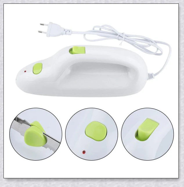 Stainless steel electric knife with sharp blades for carving meat, slicing bread, and cutting through bone