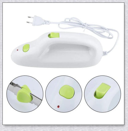 Stainless steel electric knife with sharp blades for carving meat, slicing bread, and cutting through bone