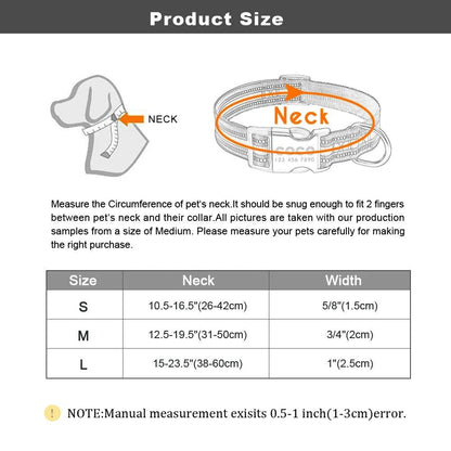 A premium dog collar made of nylon with reflective stripes for enhanced visibility and safety