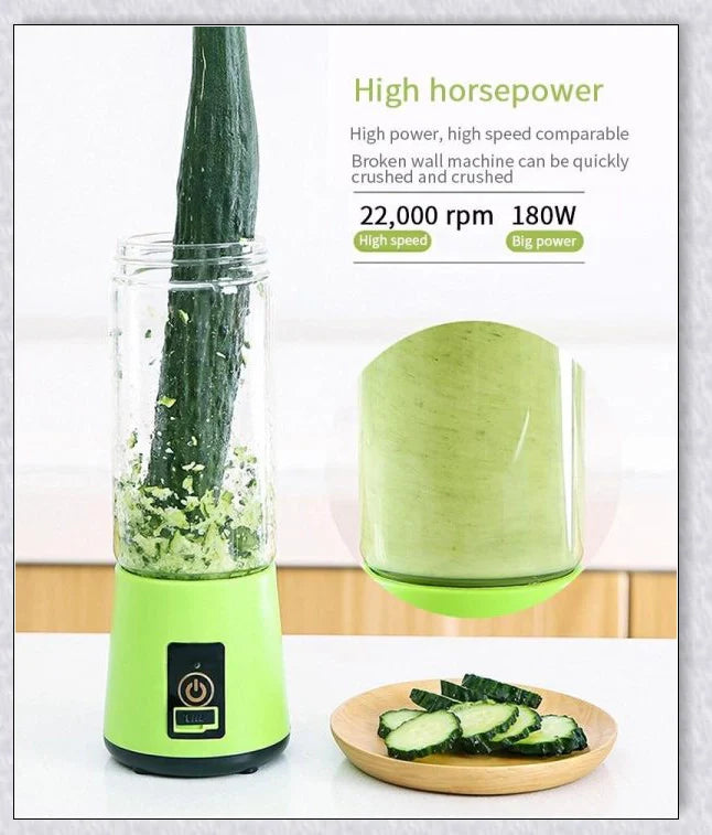 Portable Juice & Smoothie Blender with powerful blades, rechargeable battery, and food-grade materials