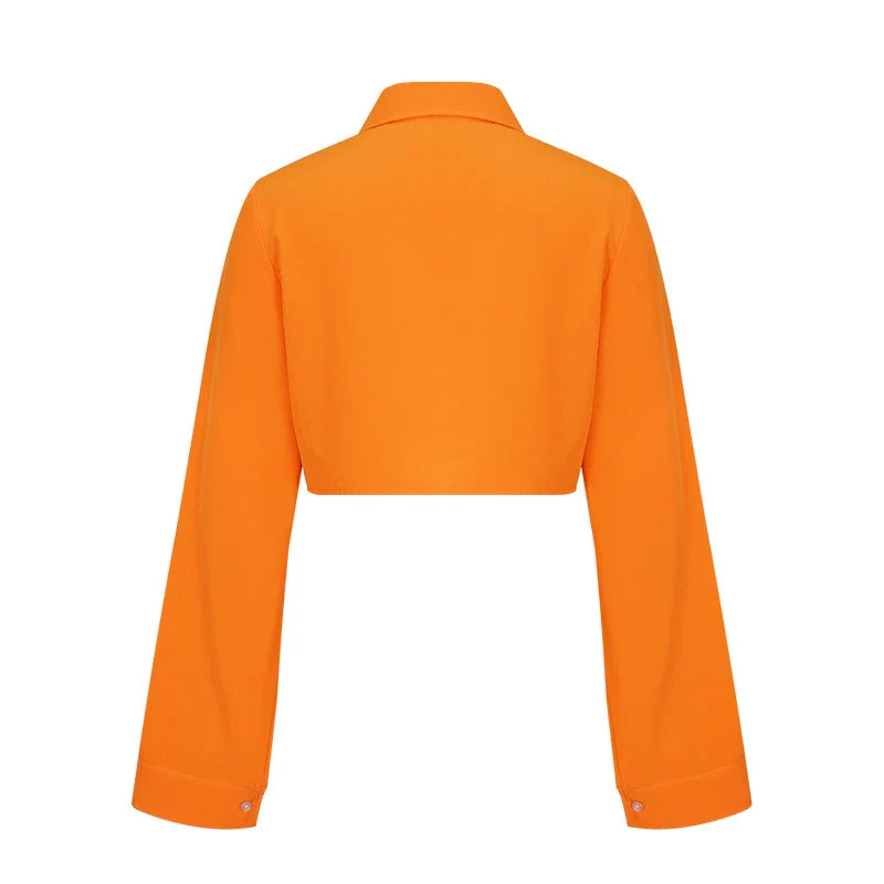 Autumn New Fashion Solid Pocket Short Shirt in various colours and sizes, a versatile transitional piece for British wardrobes