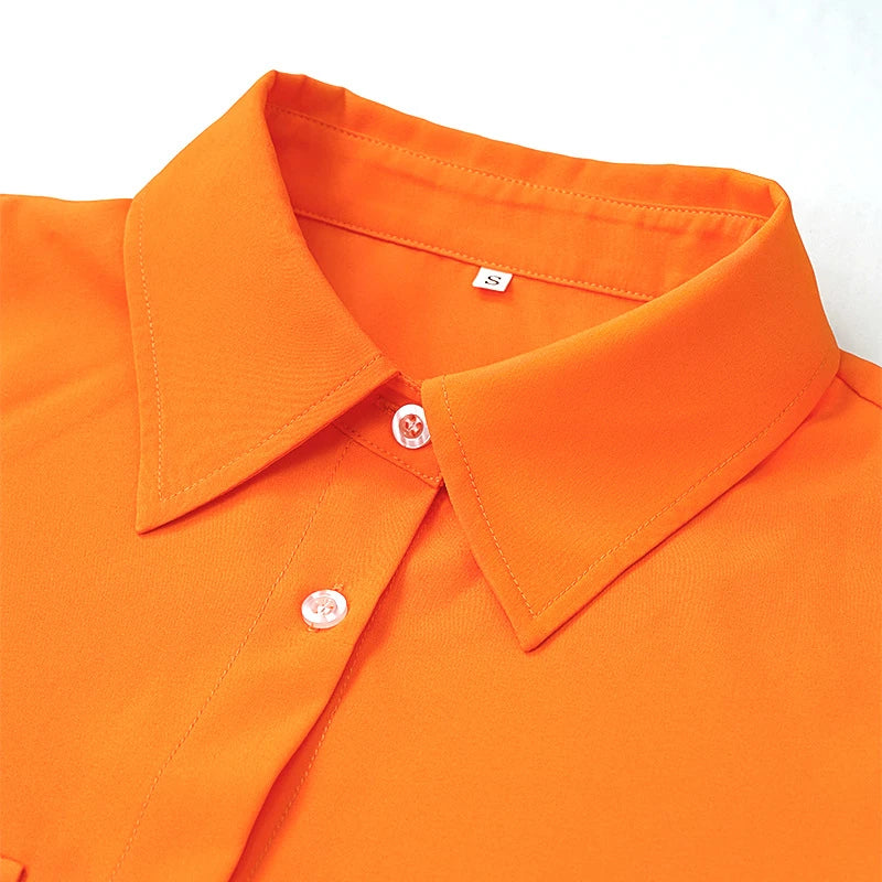 Autumn New Fashion Solid Pocket Short Shirt in various colours and sizes, a versatile transitional piece for British wardrobes