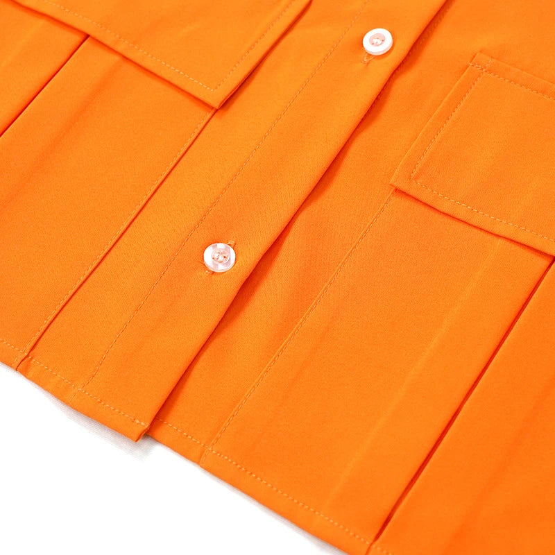 Autumn New Fashion Solid Pocket Short Shirt in various colours and sizes, a versatile transitional piece for British wardrobes
