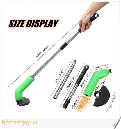 Cordless Grass Trimmer with Adjustable Pole and Protective Debris Shield for Effortless Gardening