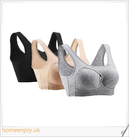 Anti-Sagging Wirefree Bra with criss-cross design and wide, elastic straps for superior support and comfort