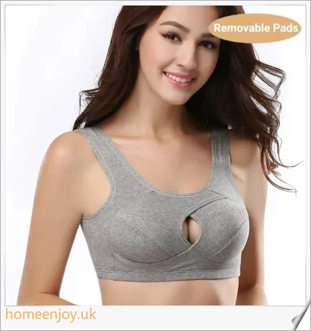 Anti-Sagging Wirefree Bra with criss-cross design and wide, elastic straps for superior support and comfort