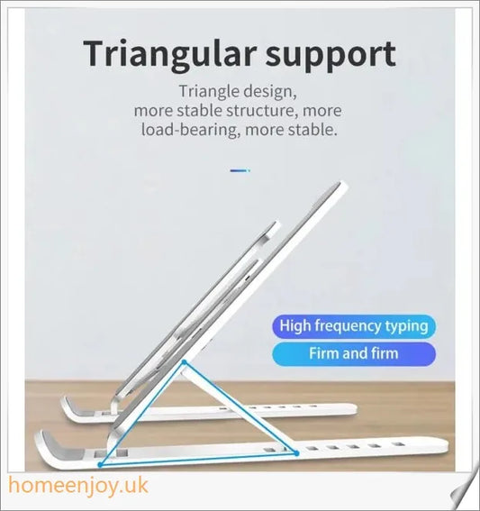 Adjustable non-slip laptop stand with 6 gear height settings, made of high-quality ABS material for efficient heat dissipation and stability
