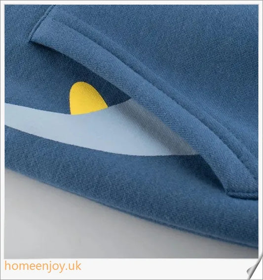 A hooded jumper for young boys featuring a colourful dinosaur motif, made with soft, durable cotton fabric.