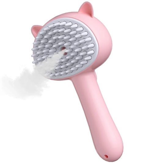 3-in-1 pet grooming electric steamer brush with massage and hair removal comb