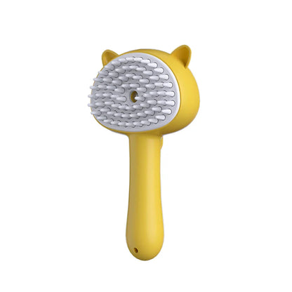 3-in-1 pet grooming electric steamer brush with massage and hair removal comb