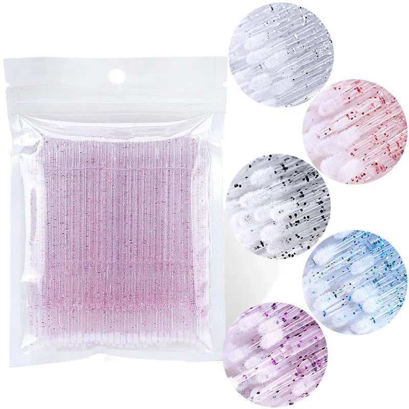 Trendha Crystal Disposable Micro Brush Lash Removing Wands for Eyelash Extension