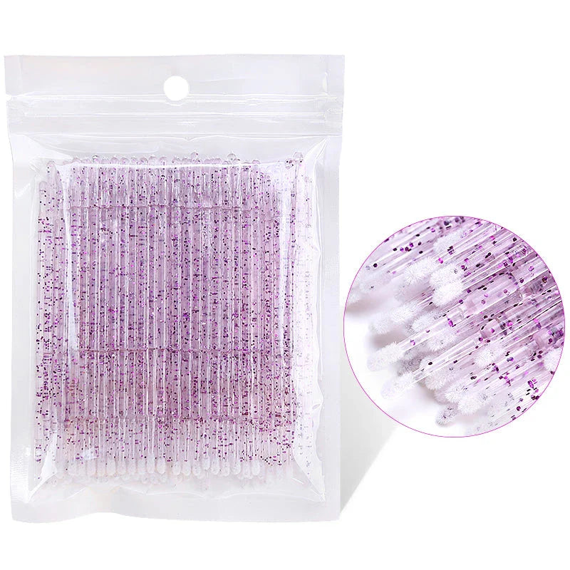 Trendha Crystal Disposable Micro Brush Lash Removing Wands for Eyelash Extension